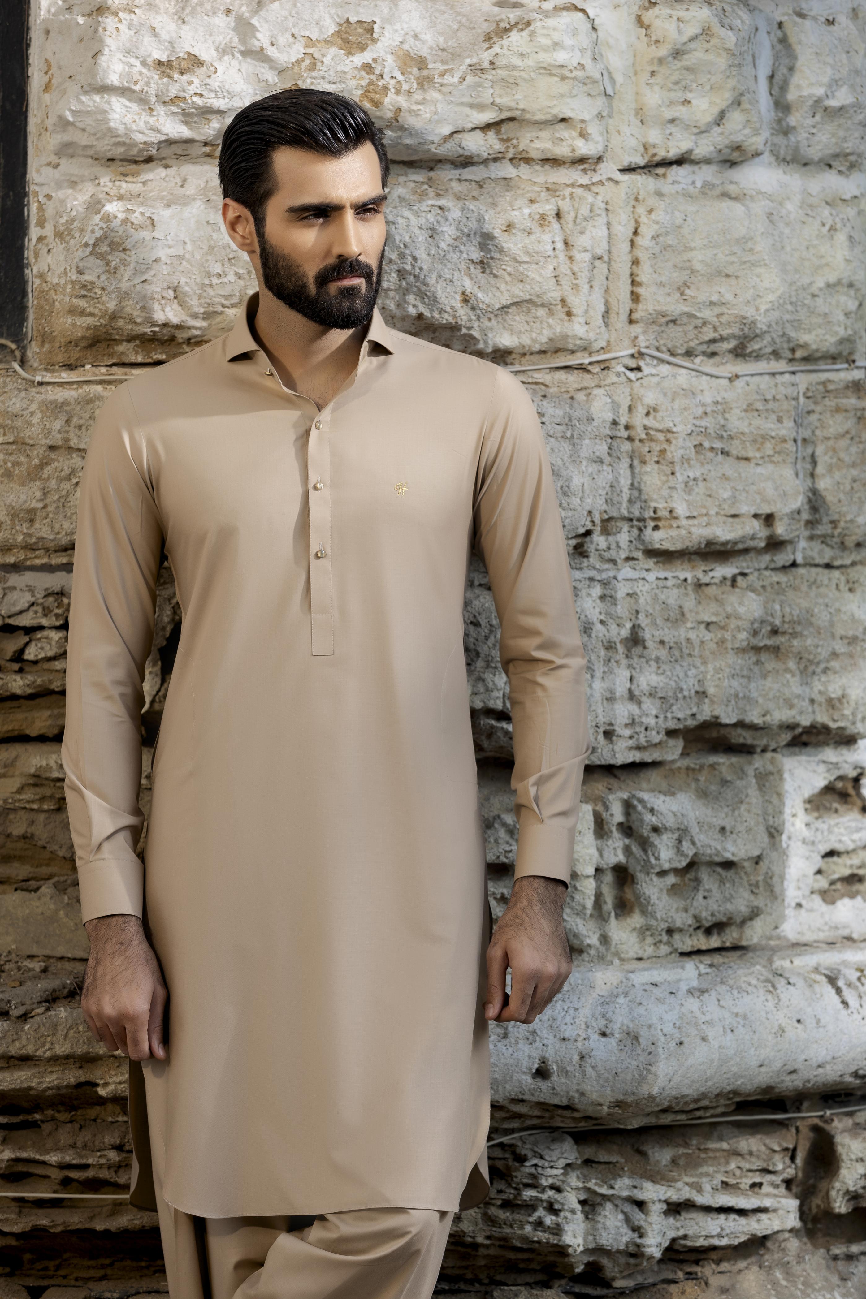 Blue Double Breasted Checkered jacket Humayun Alamgir