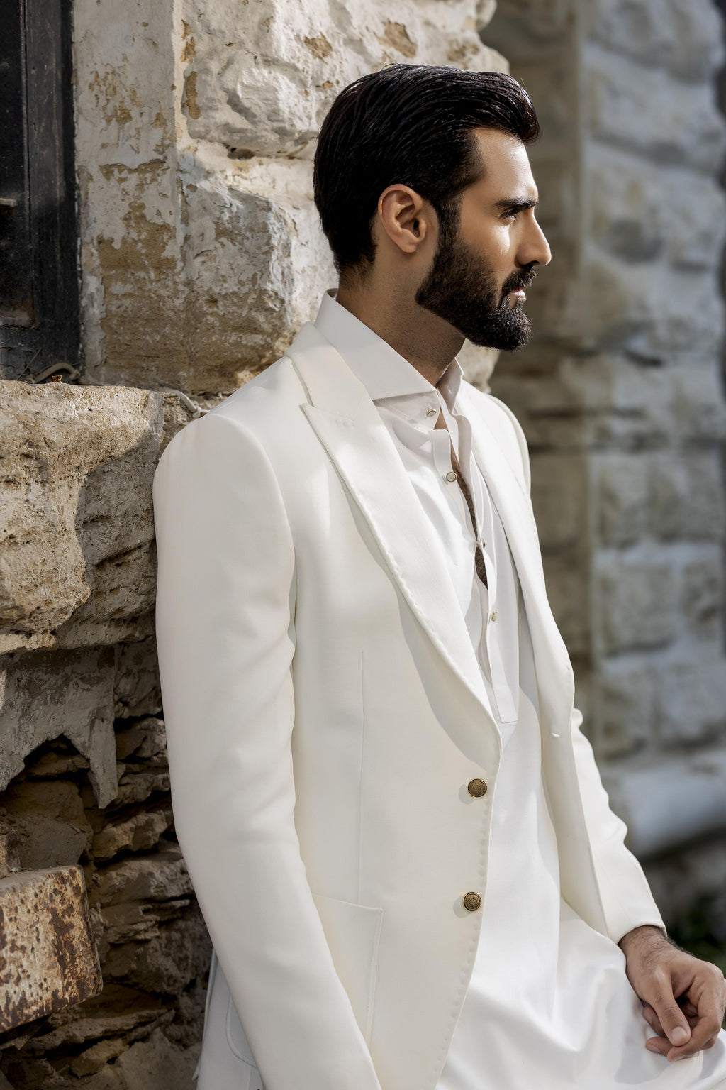 White Blazer jacket Humayun Alamgir