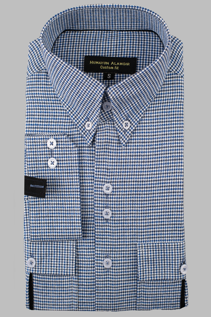 Blue Checks Shirt Semi Formal humyaunalamgir S