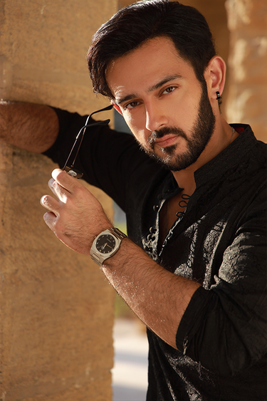 -AZAN- BLACK KURTA PAJAMA Humayunalamgir