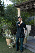 Green & Black Muhazzab Kurta pajama