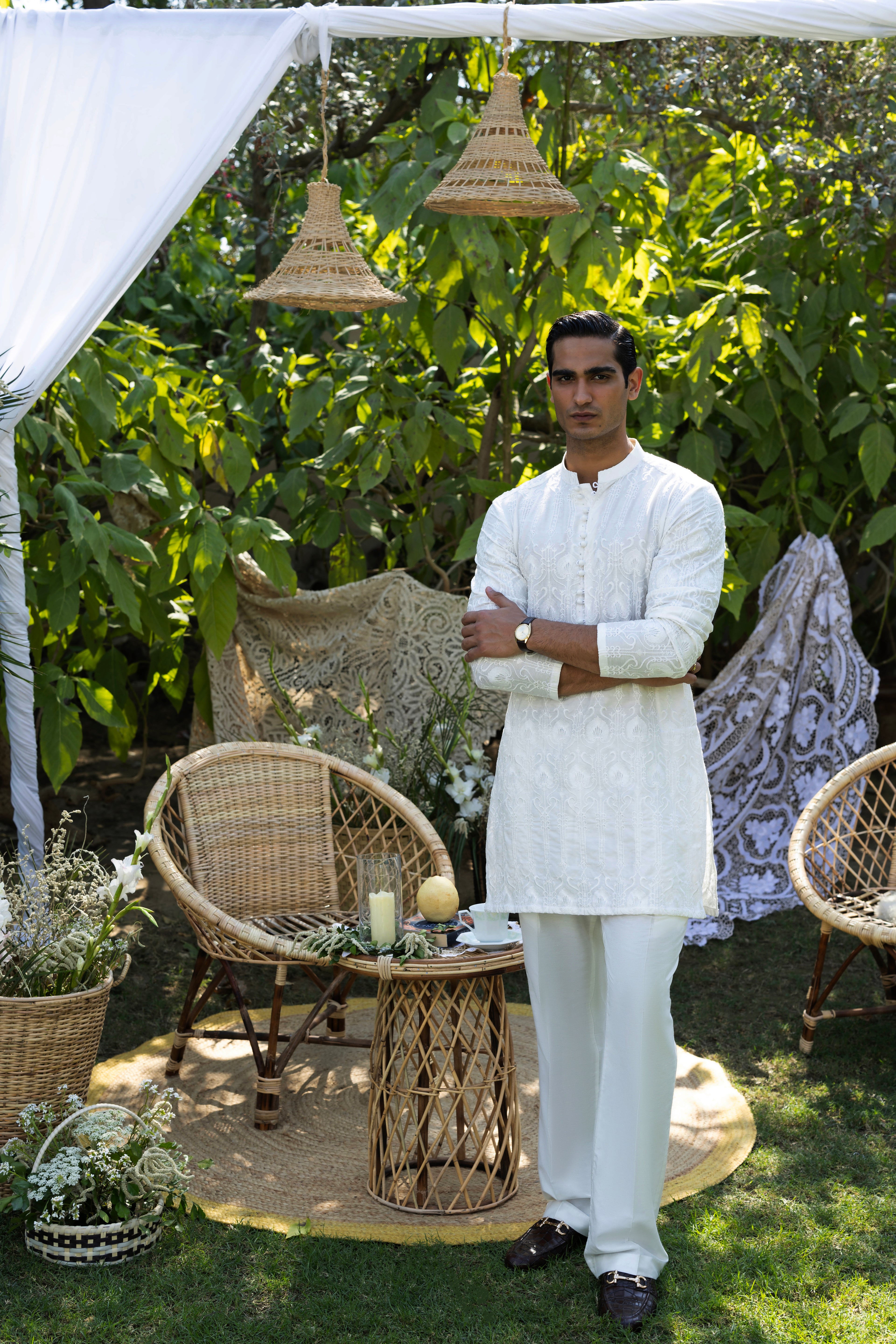 White Mehraab Kurta Pajama