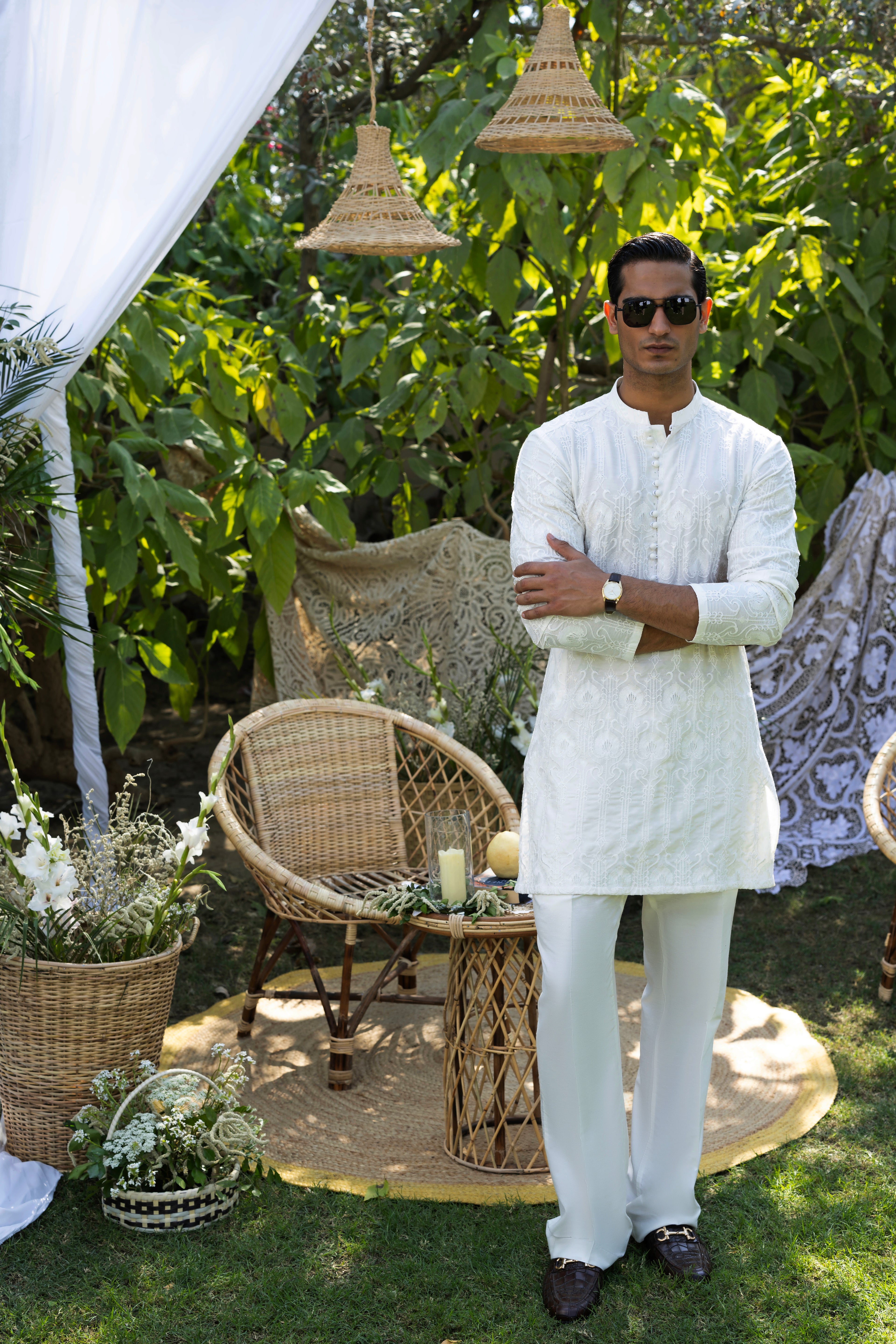 White Mehraab Kurta Pajama