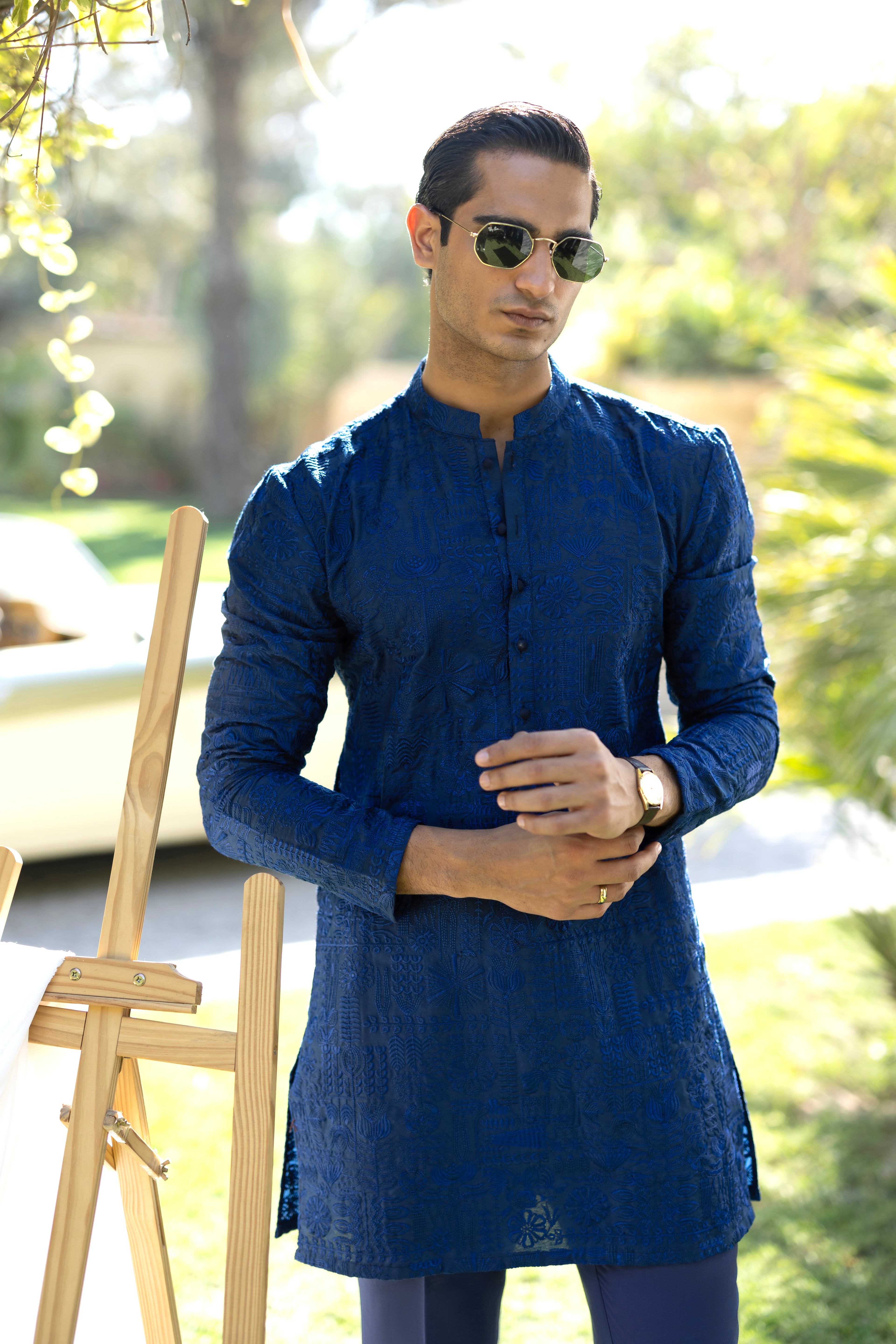 Electric Blue Deewan Kurta pajama