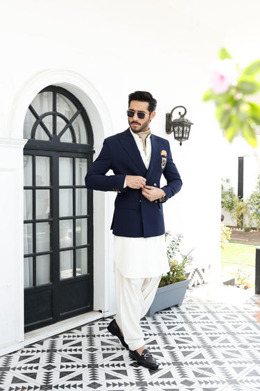 CREAM WASH N WEAR SHALWAR KAMEEZ Humayunalamgir