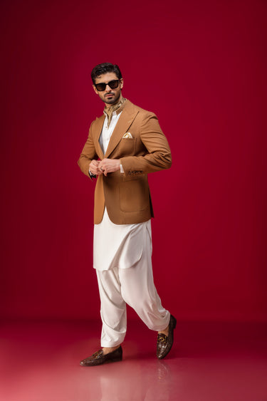 OFF WHITE WASH N WEAR SHALWAR KAMEEZ Humayunalamgir