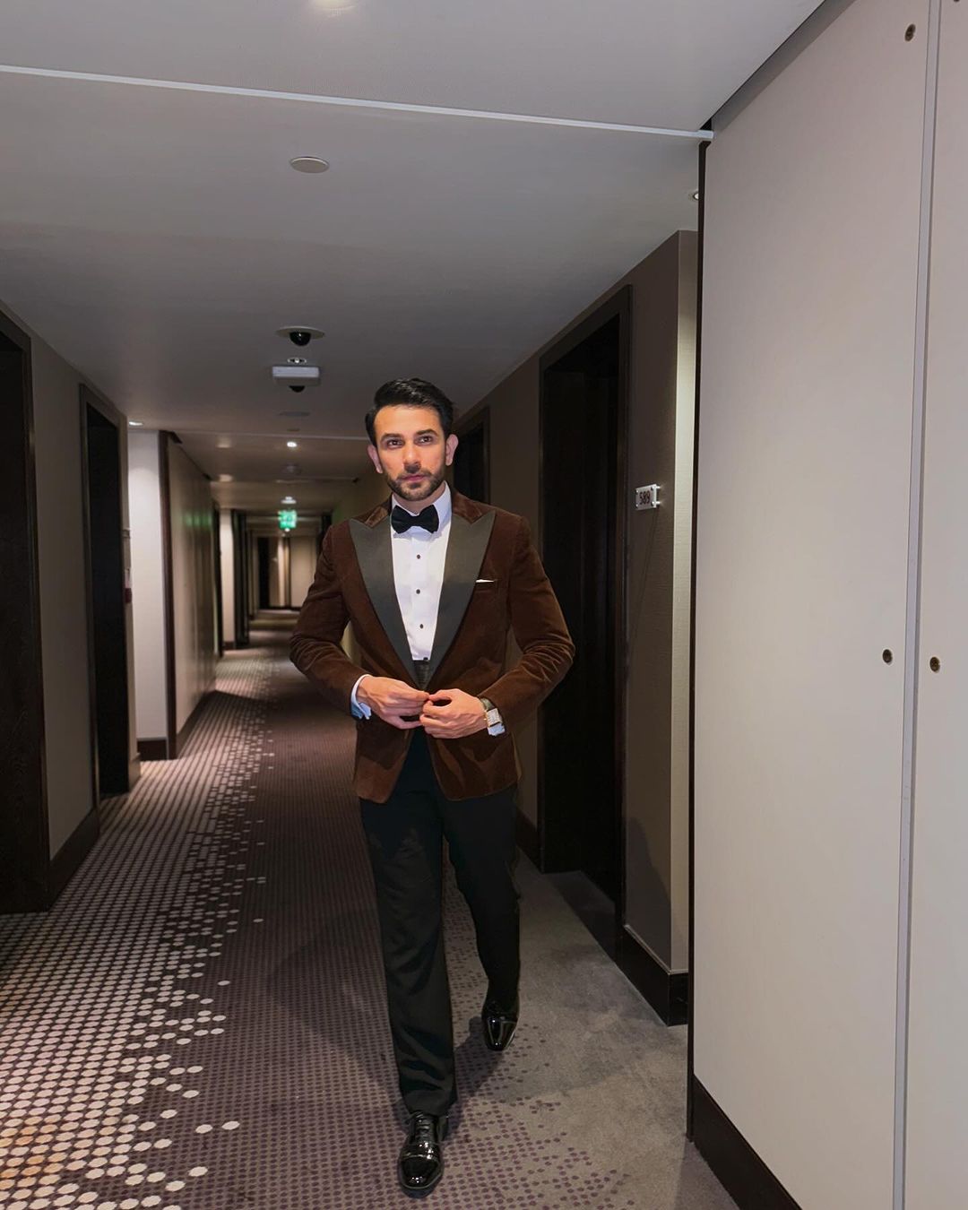 Brown Velvet Tuxedo Humayunalamgir