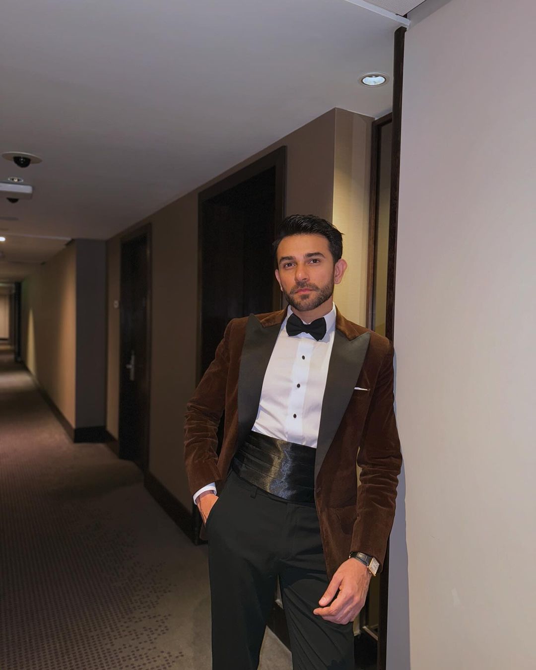 Brown Velvet Tuxedo Humayunalamgir