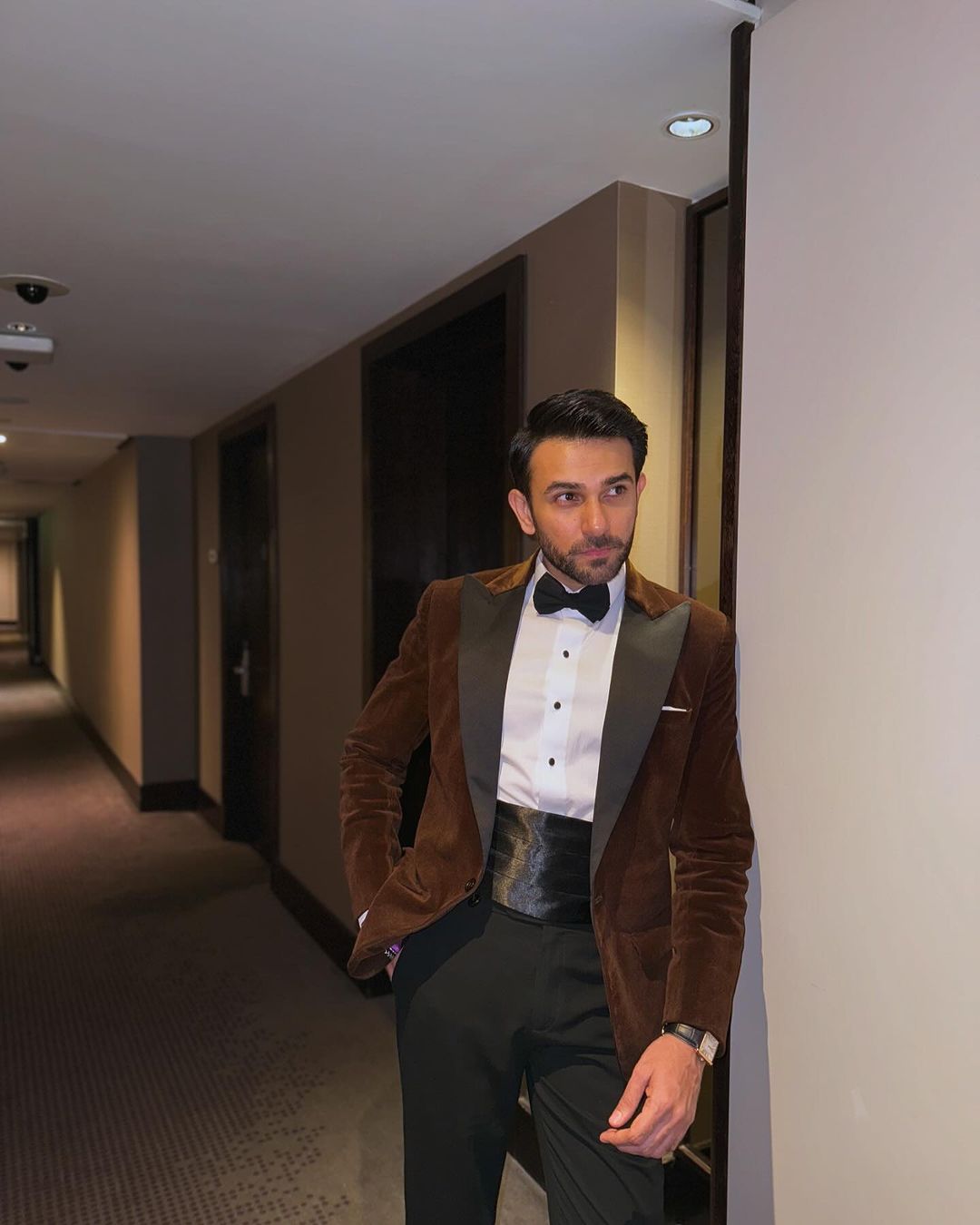 Brown Velvet Tuxedo Humayunalamgir