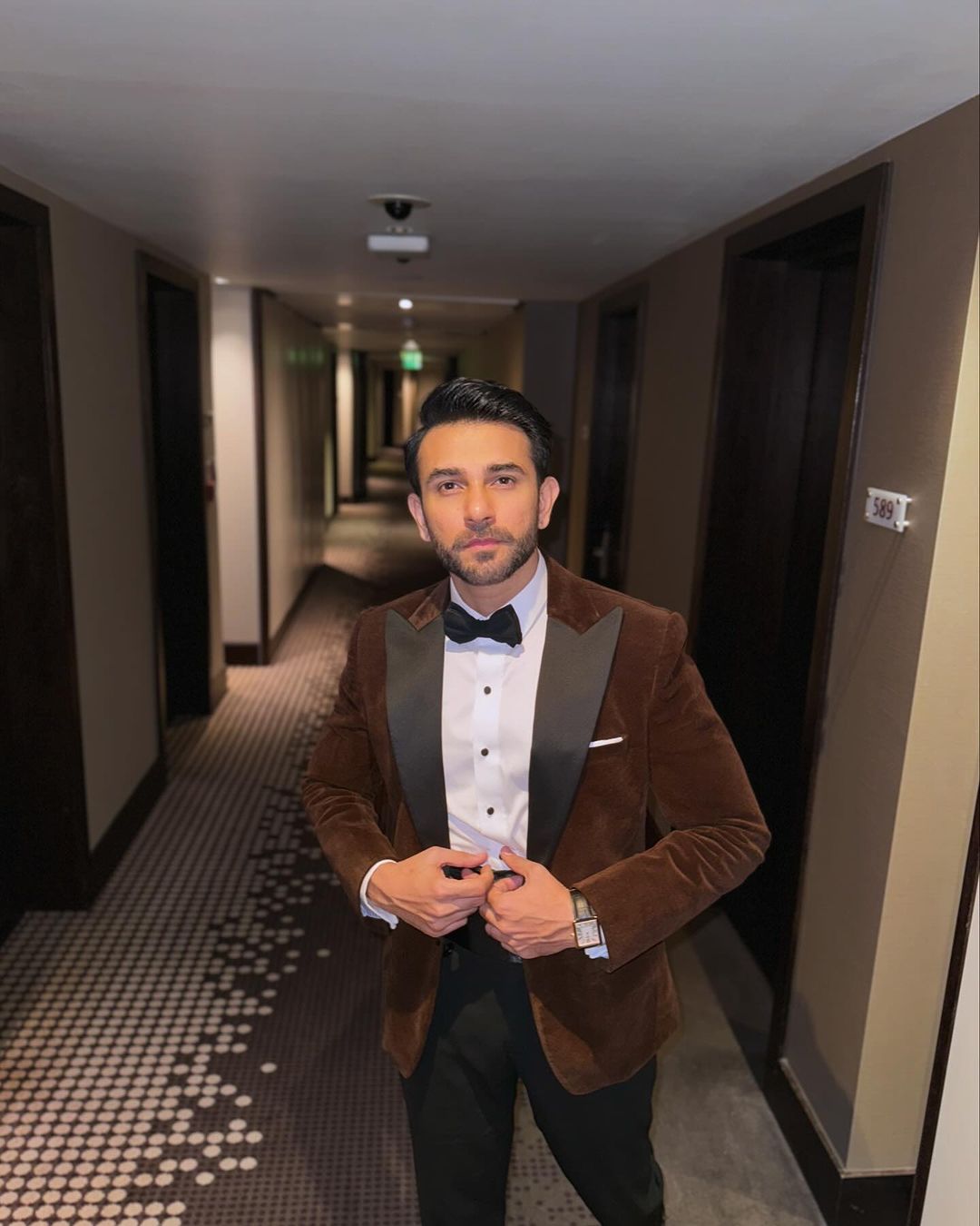 Brown Velvet Tuxedo Humayunalamgir