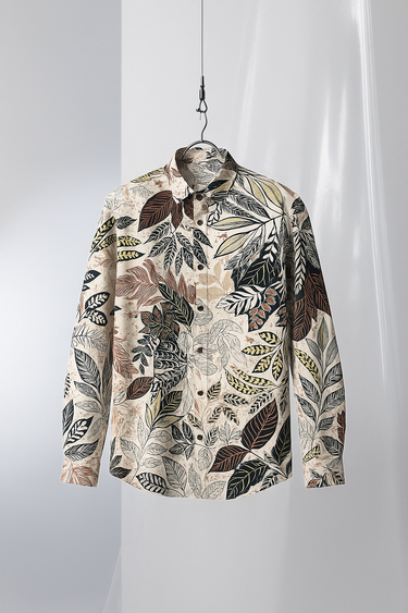 Tropical Leaf Print Casual Shirt Humayunalamgir