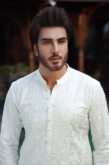 -SHAHKAAR- WHITE KURTA PAJAMA Humayunalamgir