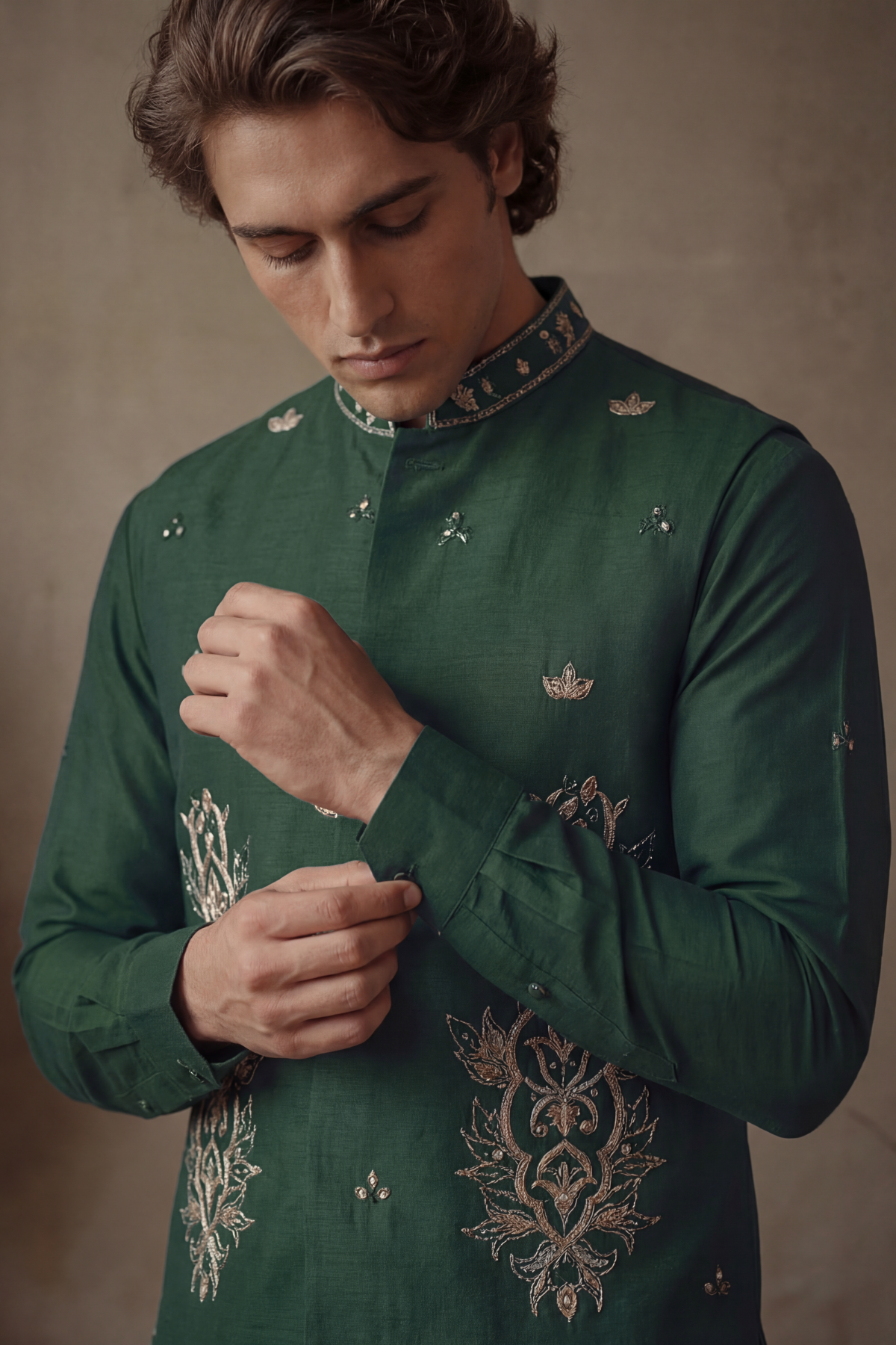 TEAL GREEN WIASTCOAT Clothing Humayunalamgir