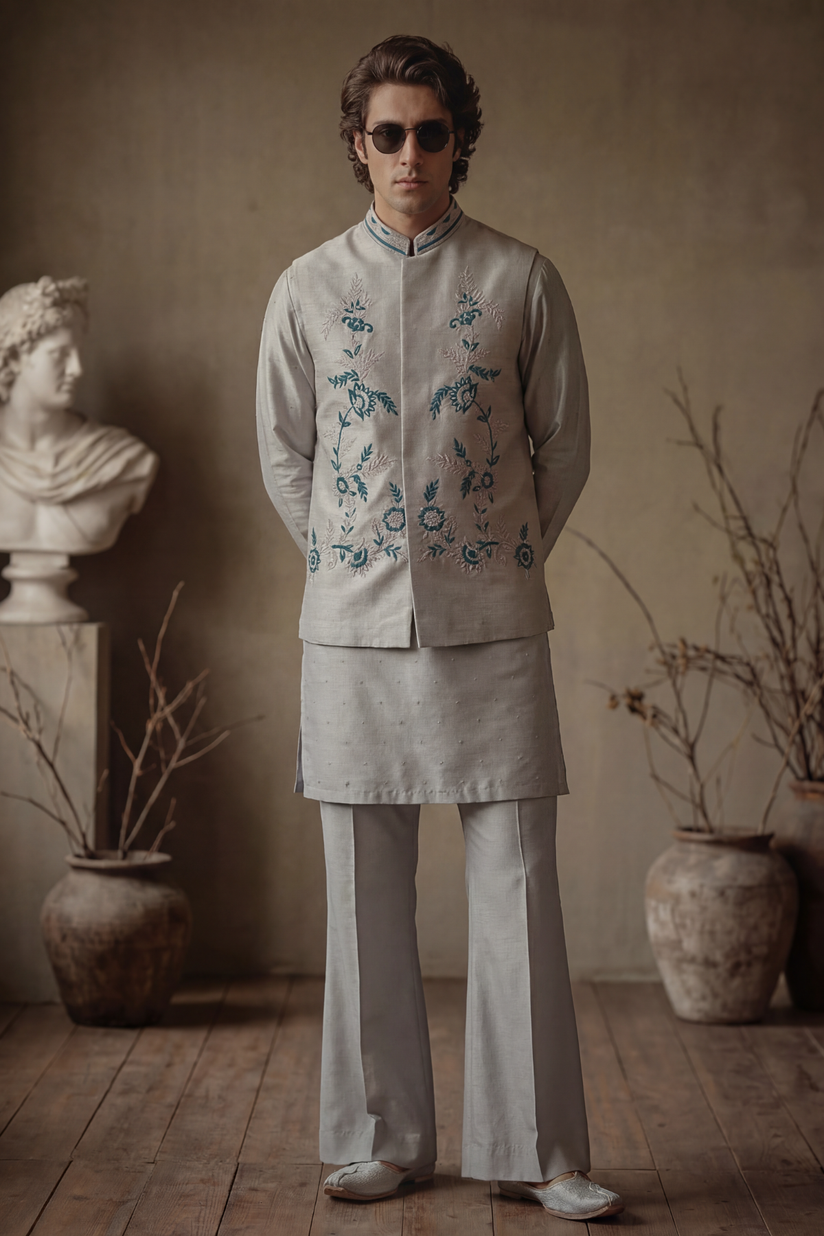 ASH GREY WAISTCOAT Clothing Humayunalamgir