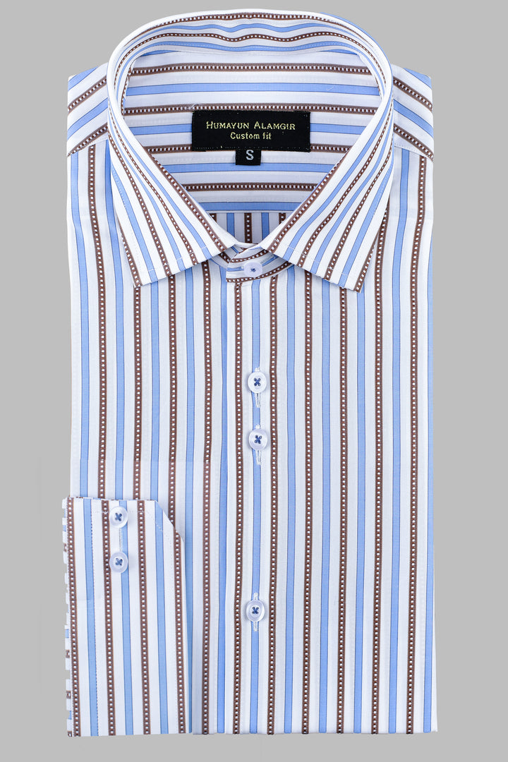 White Stripe Shirt Semi Formal humyaunalamgir S