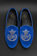 Royal blue velvet 2017 Motif Shoes humyaunalamgir 45