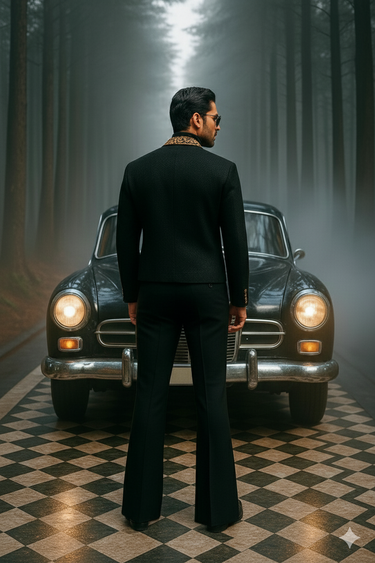 REGAL NOIR EMBROIDERED JACKET Winter Jackets Humayun Alamgir