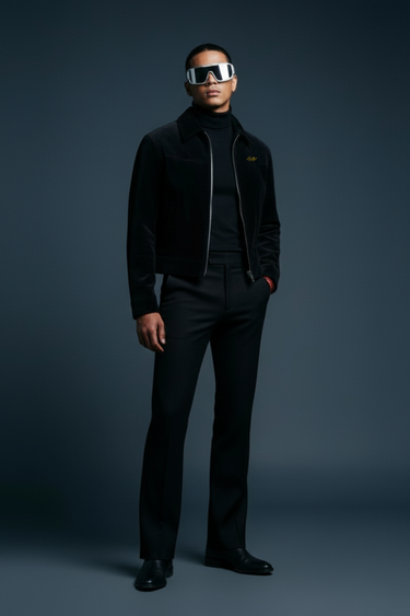 VELVET JACKET - BLACK
