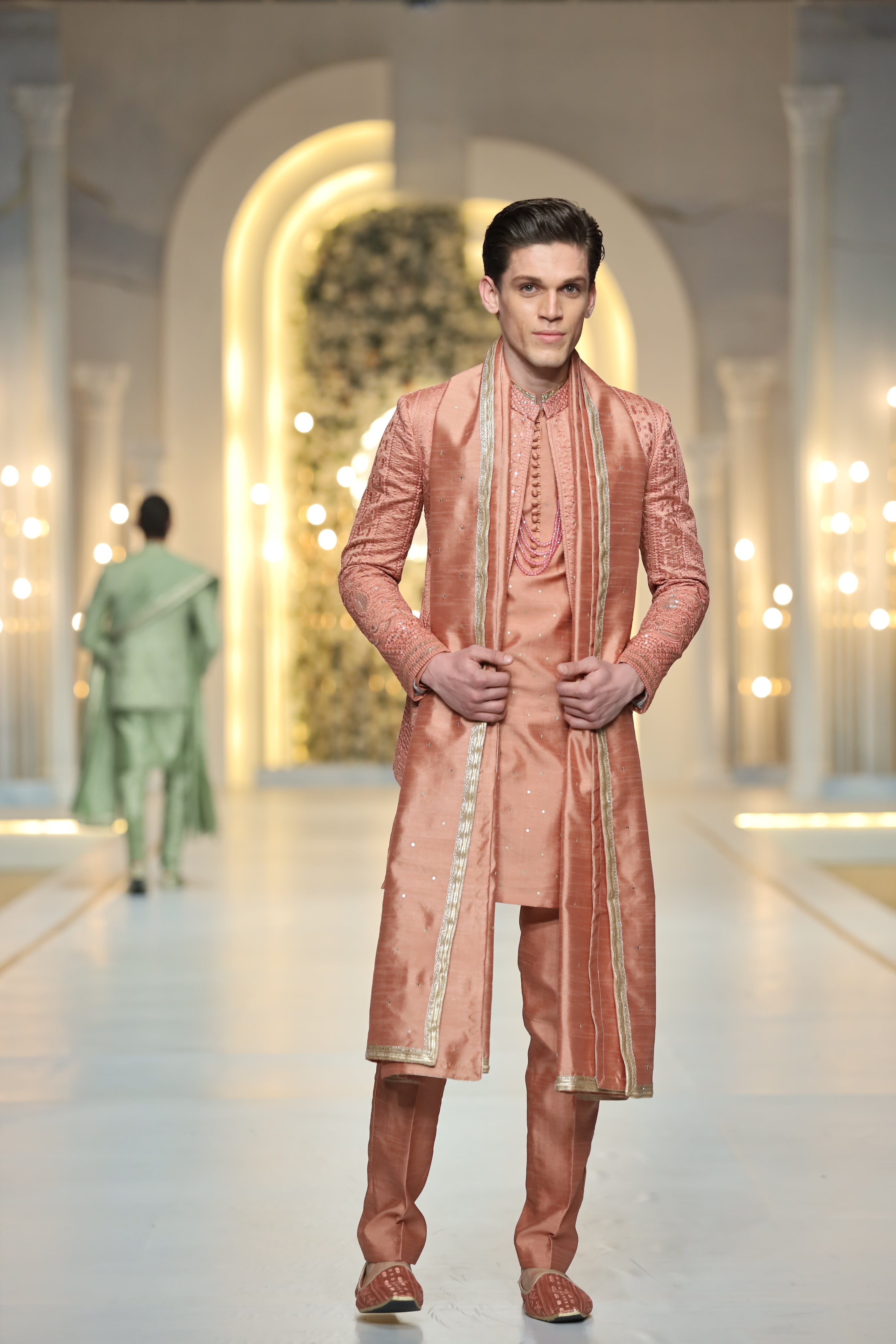 Tea Pink Shawl Mehndi Collection HumayunAlamgir