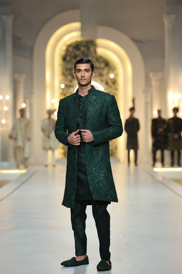 Bottle Green sherwani