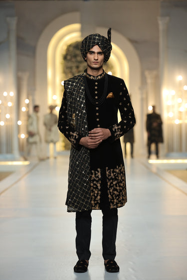 Black Velvet Sherwani