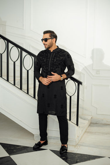 "ADABI" BLACK KURTA PAJAMA