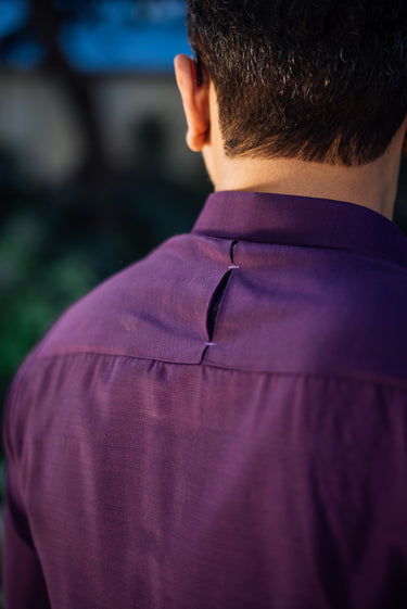 PURPLE COTTON SILK KURTA PAJAMA Humayunalamgir