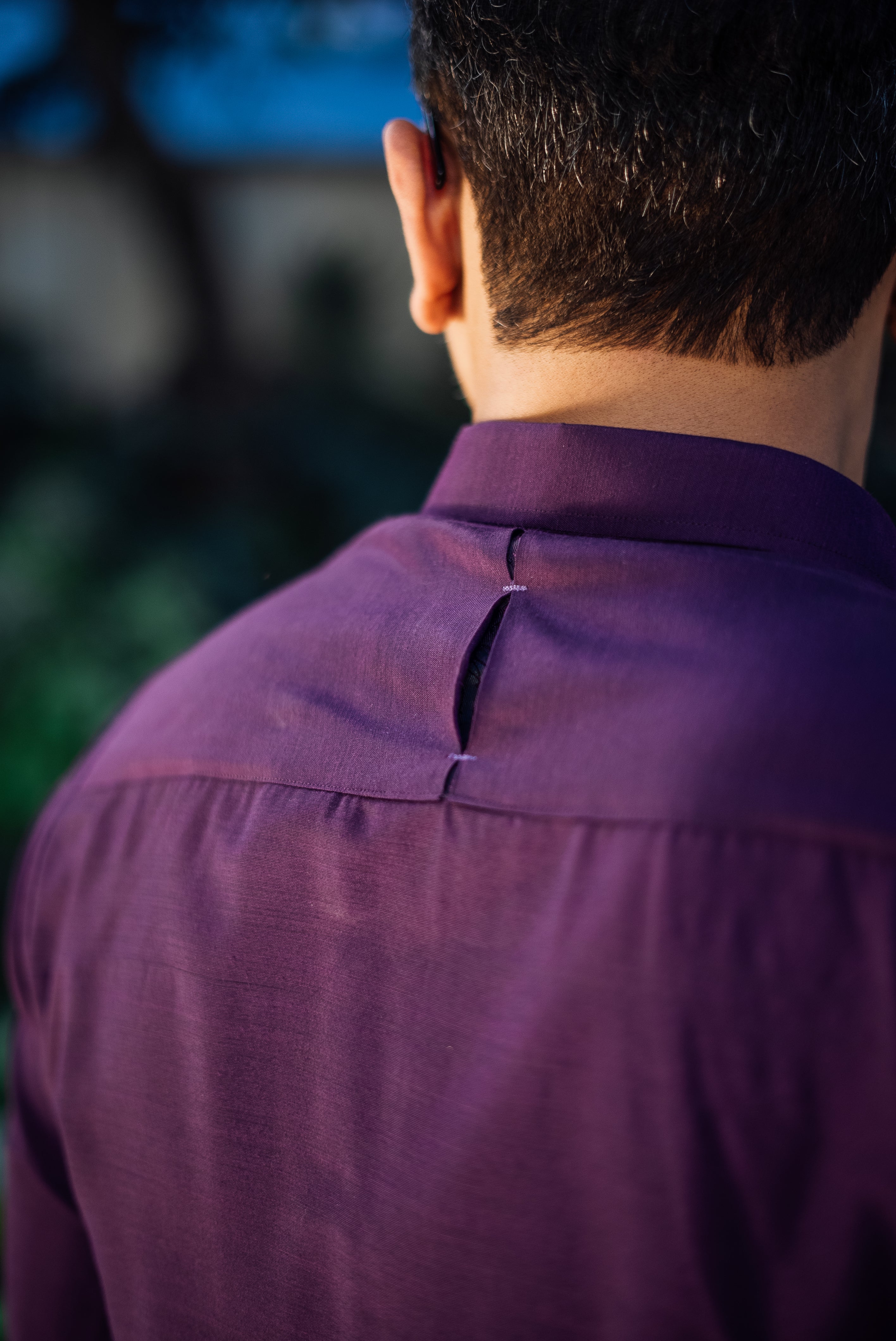 PURPLE COTTON SILK KURTA PAJAMA Humayunalamgir