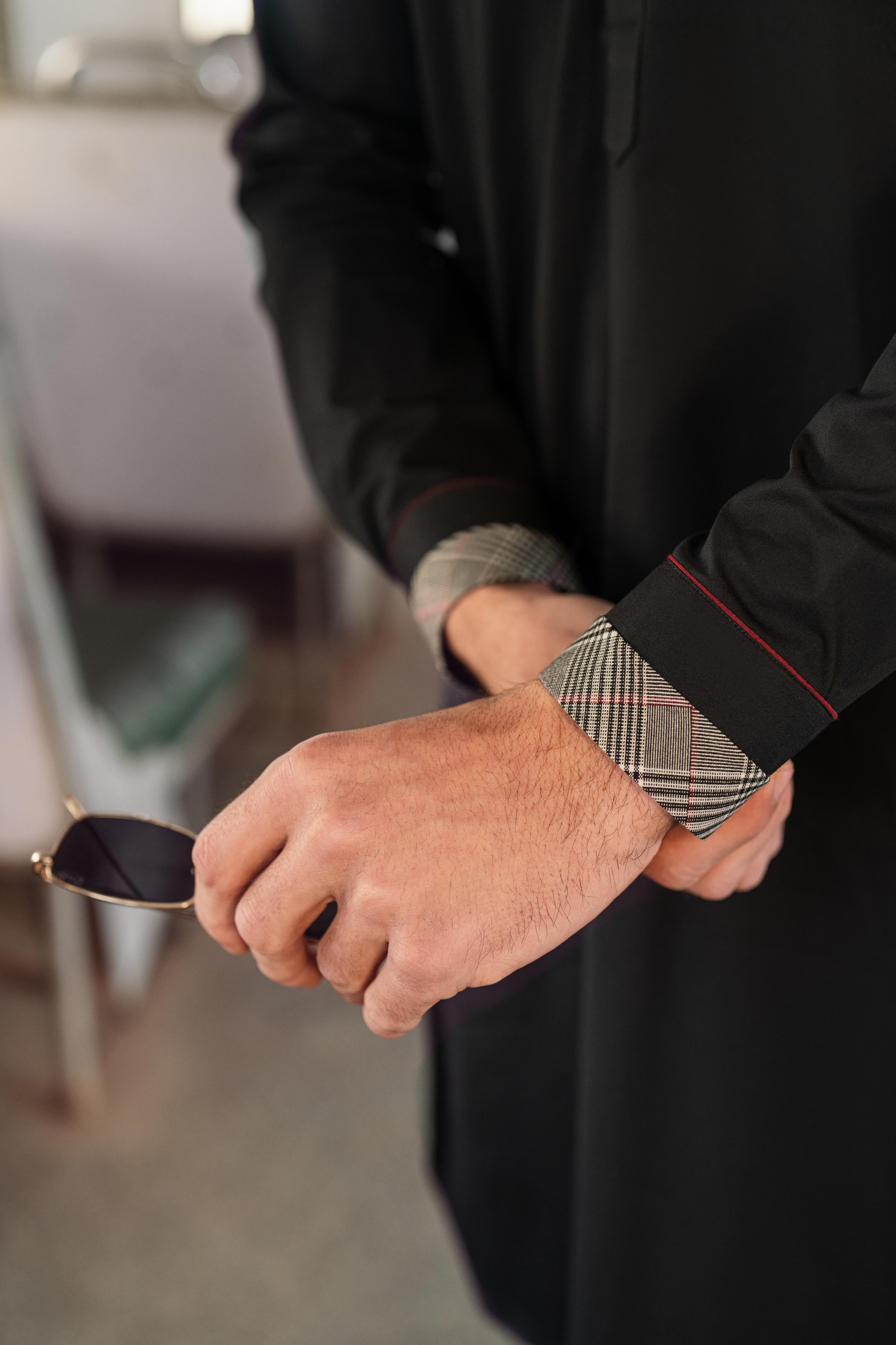 Black stretchable Kurta Pajama Humayun Alamgir