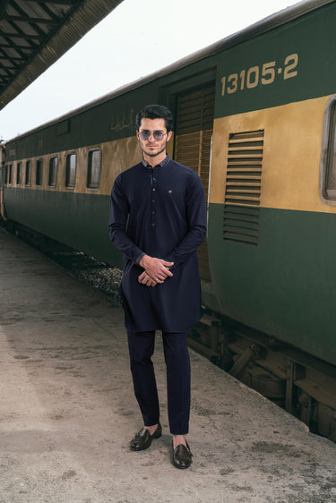 Navy blue Stretchable kurta pajama