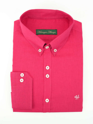 DEEP PINK LINEN SHIRT Humayunalamgir