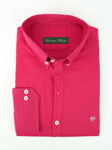 DEEP PINK LINEN SHIRT Humayunalamgir