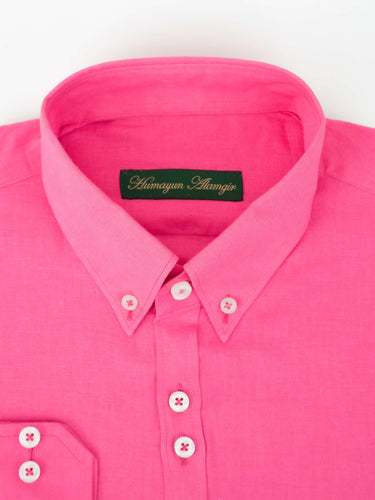 BABY PINK LINEN SHIRT Humayunalamgir
