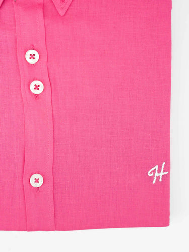 BABY PINK LINEN SHIRT Humayunalamgir
