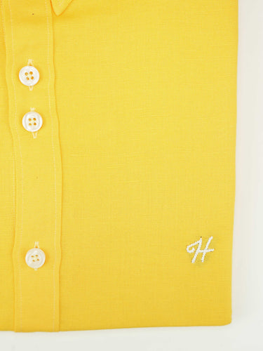 YELLOW LINEN SHIRT Humayunalamgir