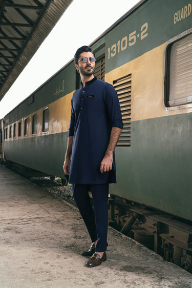 Royal Blue Stretchable Kurta Pajama