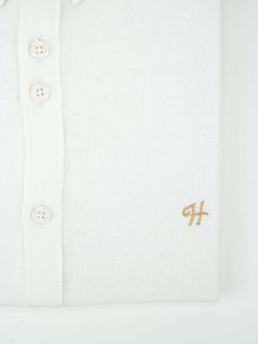 WHITE LINEN SHIRT Humayunalamgir