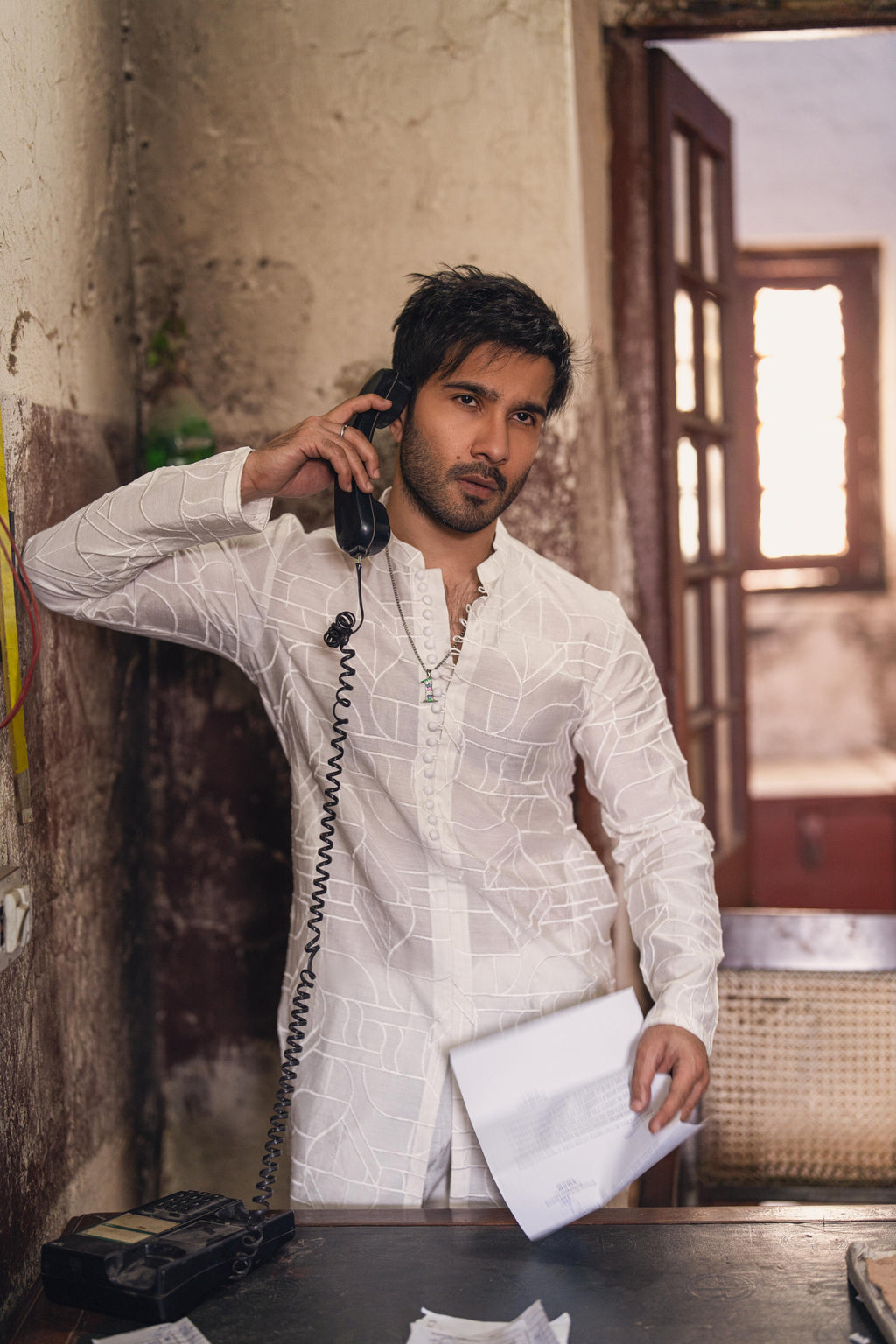 "DAMASK" WHITE KURTA PAJAMA Humayun Alamgir