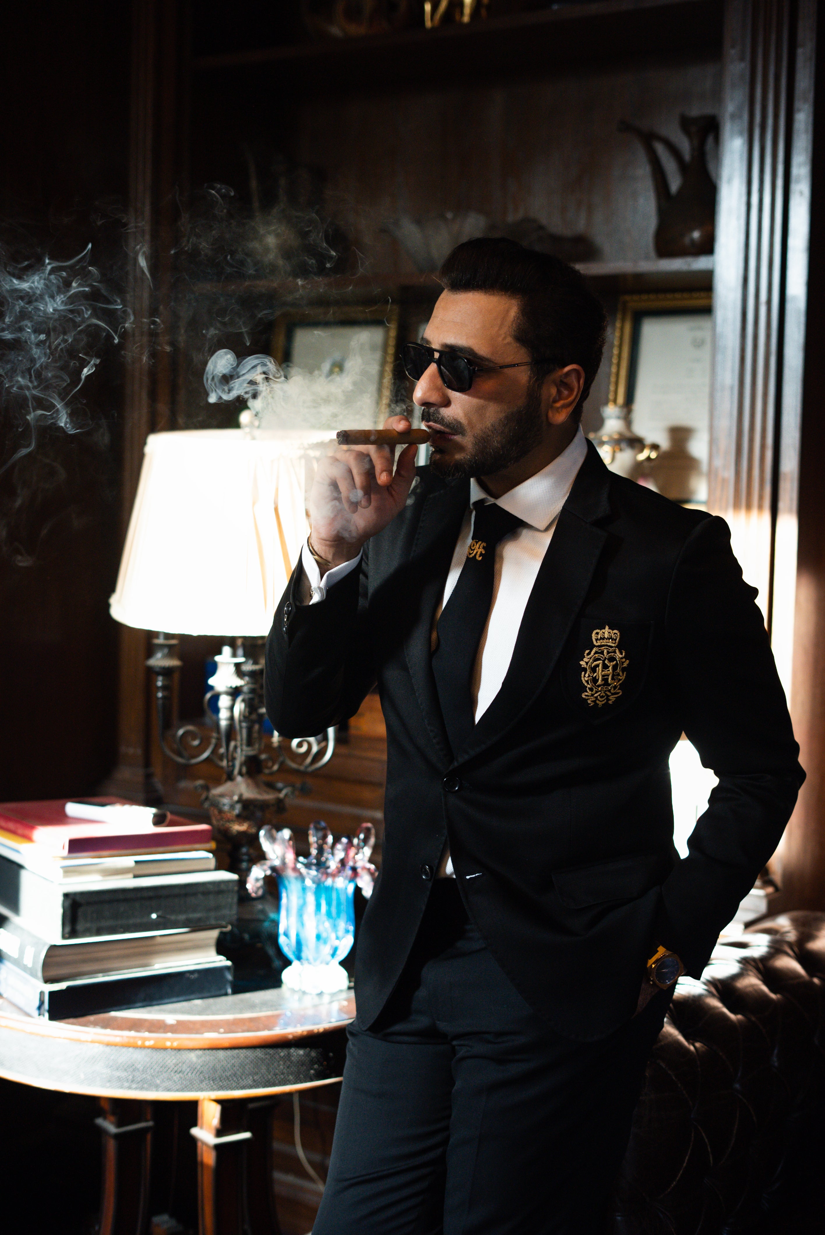 Black Italian Velvet Two Piece Suit Humayun Alamgir