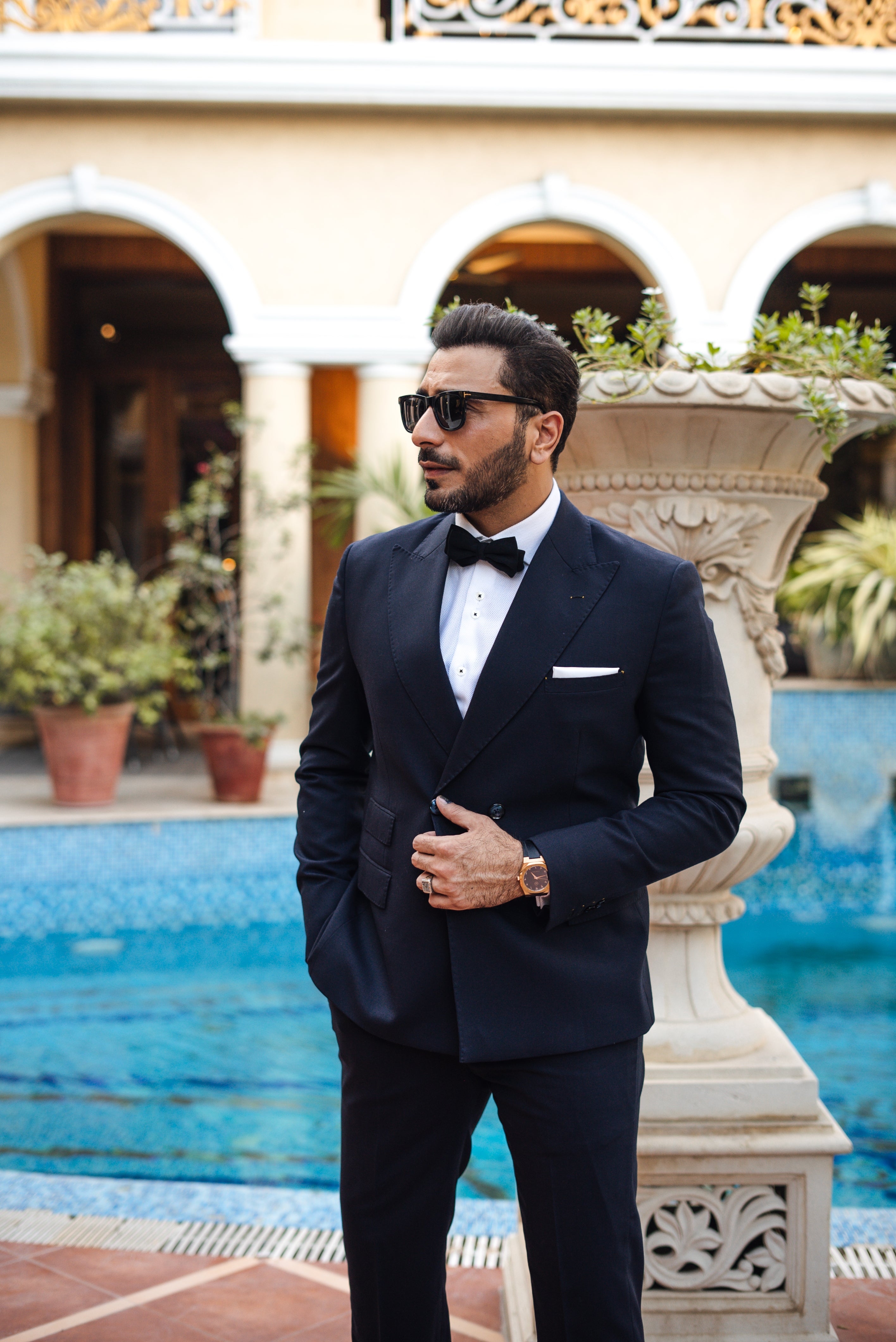 Navy Blue luciano double-breasted  Suit