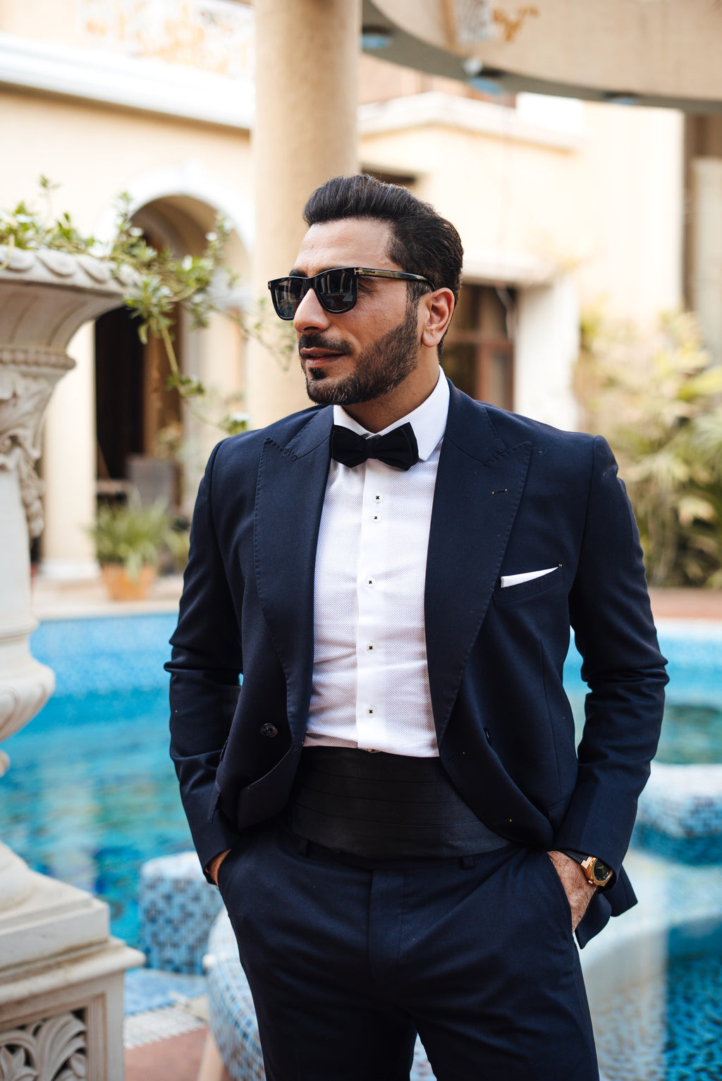 Navy Blue luciano double-breasted Suit Suits HumayunAlamgir