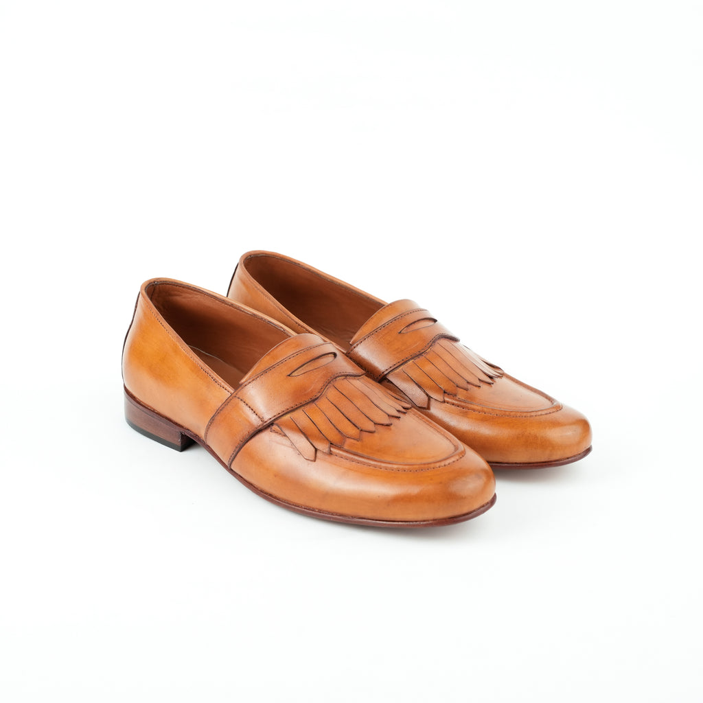 Tan Brown Shoes With Frill Semi Formal Humayun Alamgir