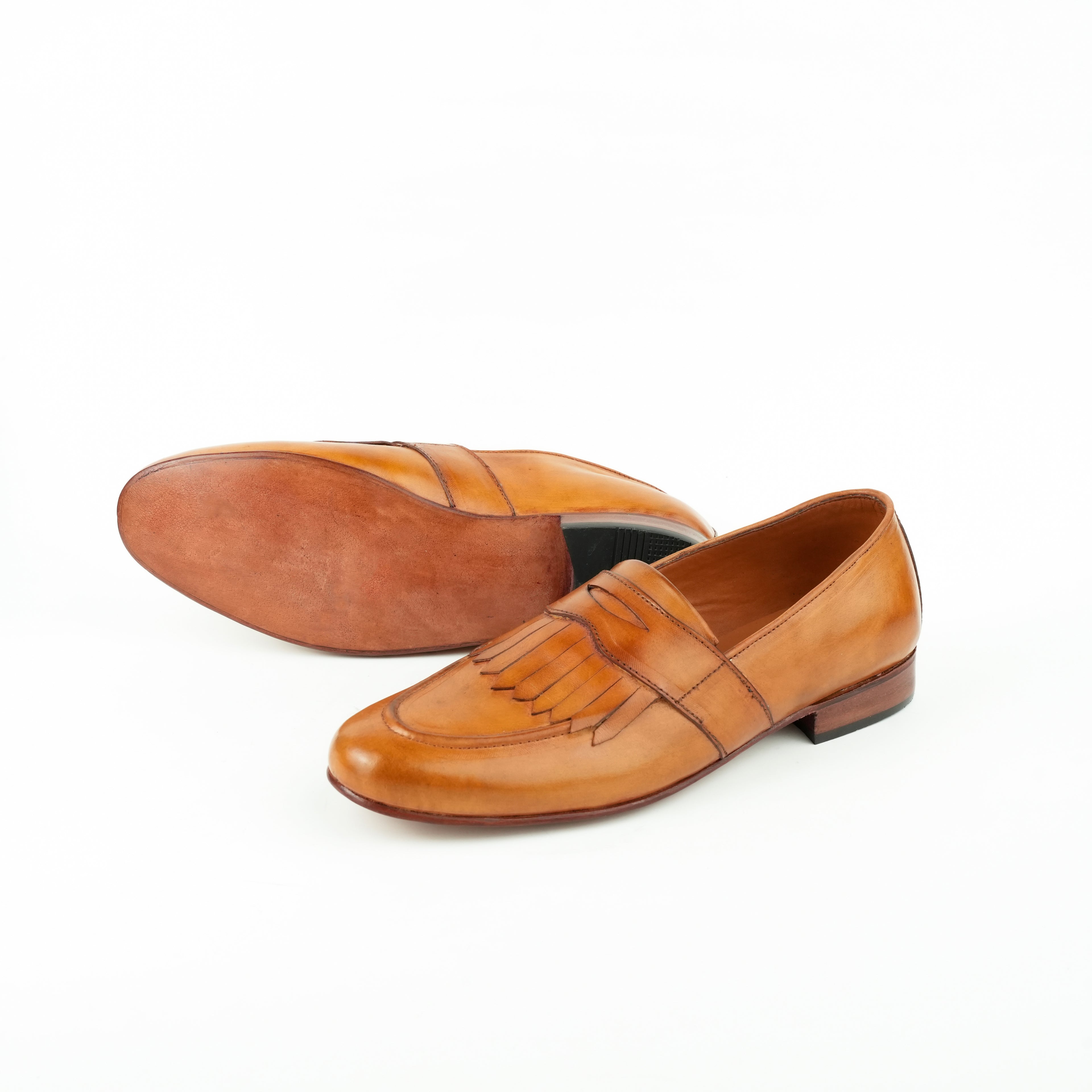 Tan Brown Shoes With Frill Semi Formal Humayun Alamgir