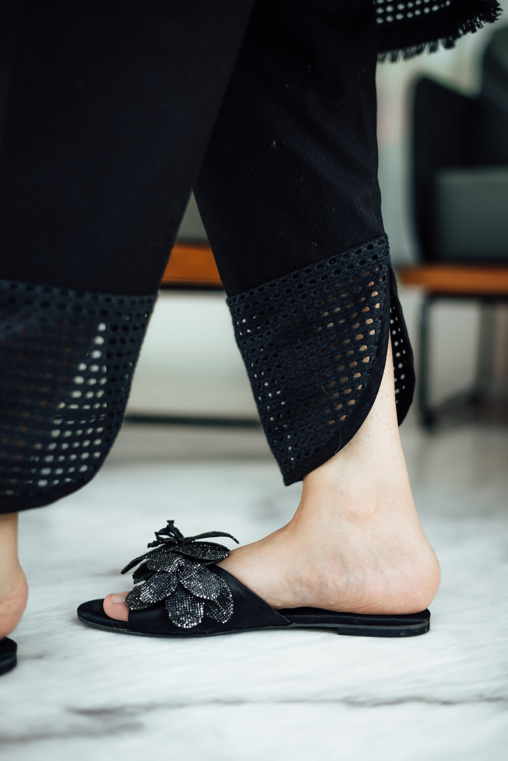 Cotton Black kurta HumayunAlamgir