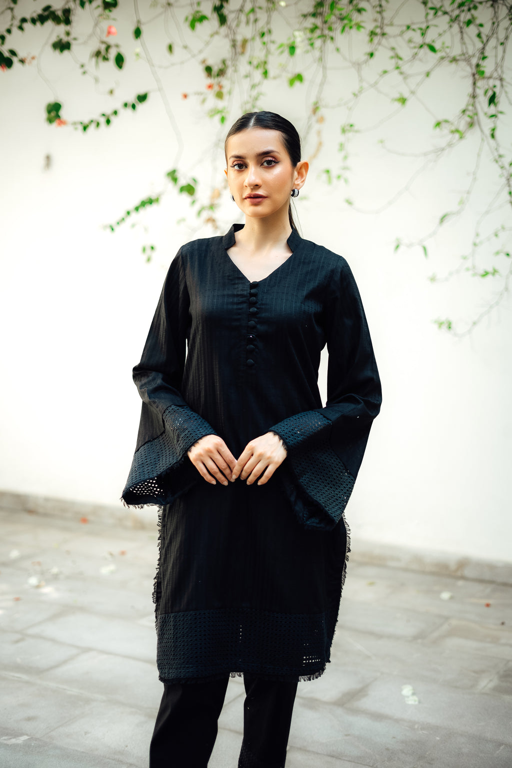 Cotton Black kurta HumayunAlamgir