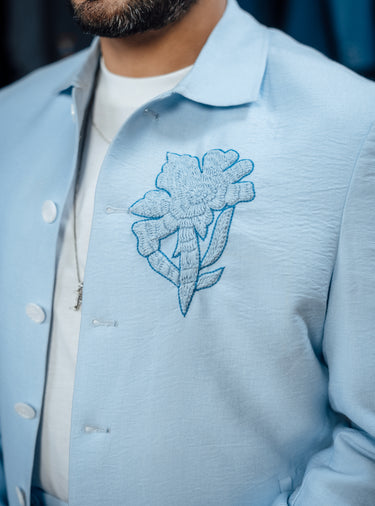 LIGHT BLUE EMBROIDERED CO-RD SET Casual Humayun Alamgir