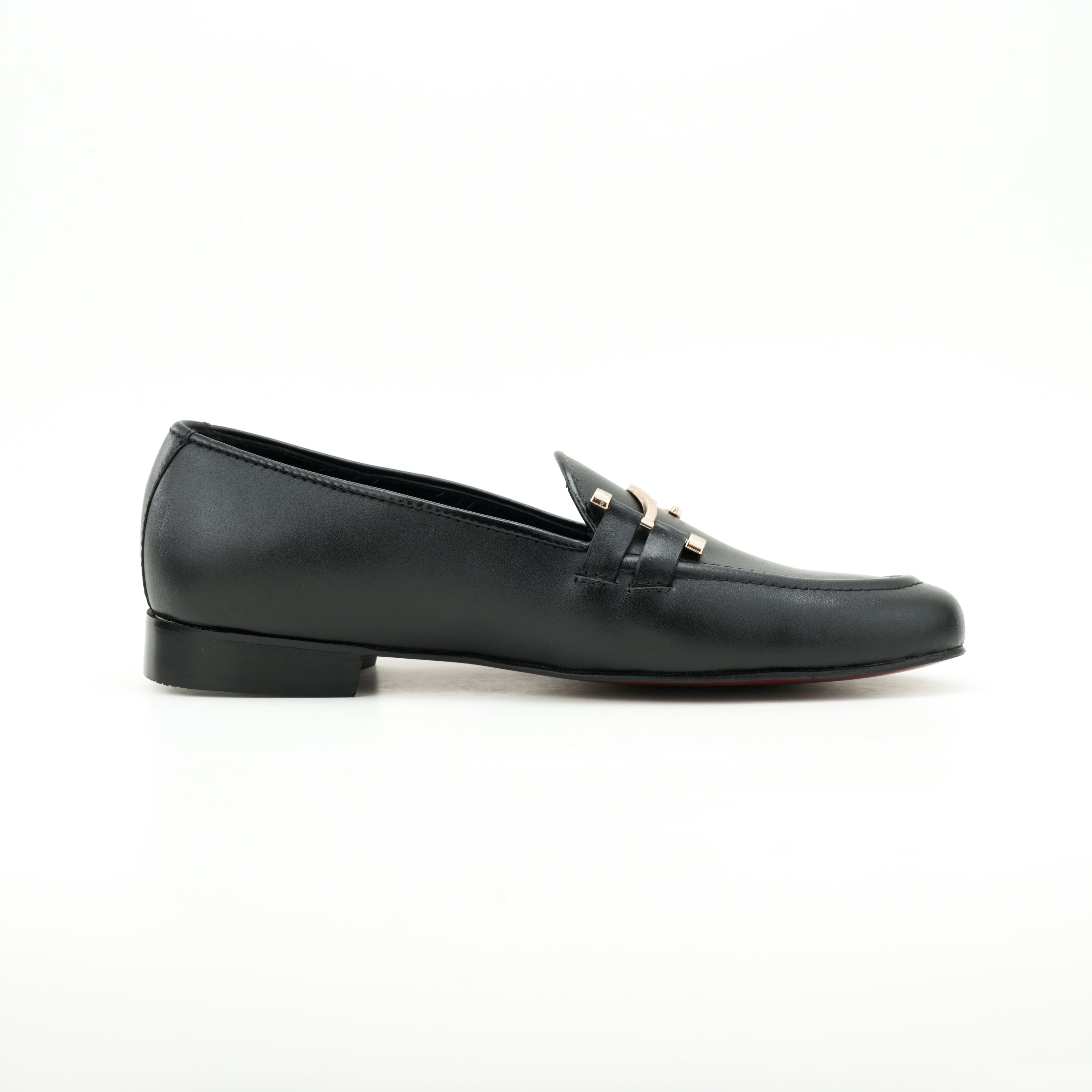 Black Shiny Leather Mocassin Semi Formal Humayun Alamgir