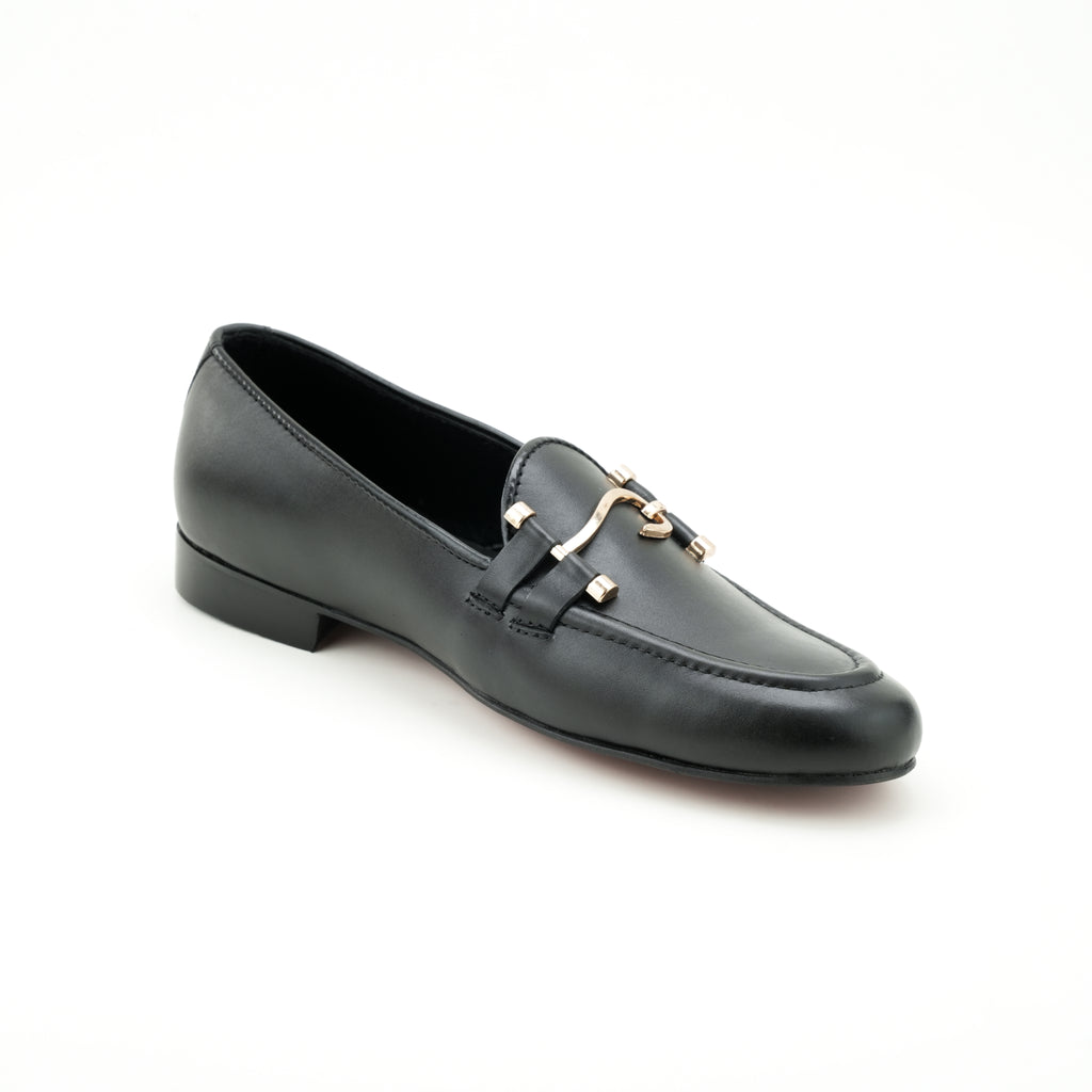 Black Shiny Leather Mocassin Semi Formal Humayun Alamgir