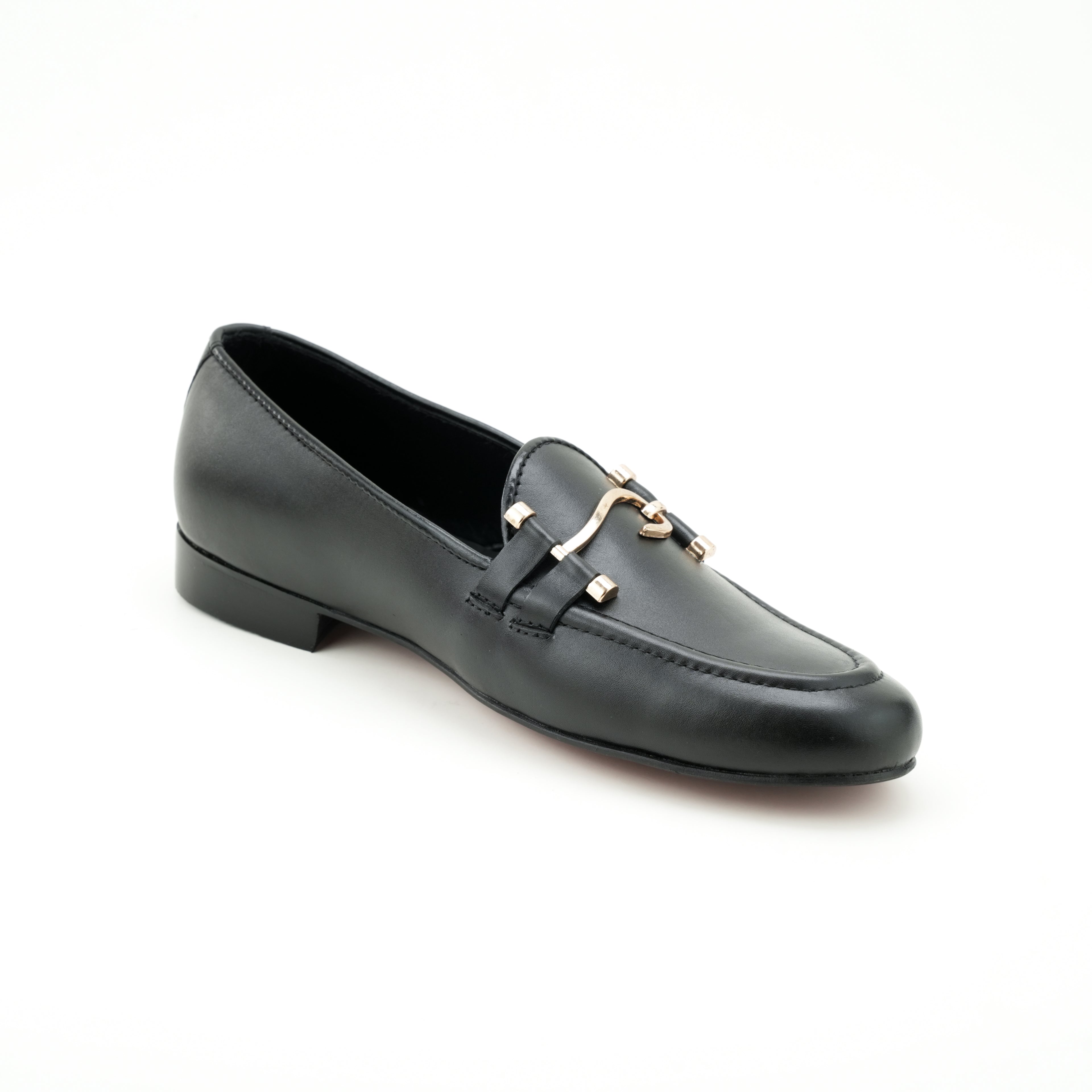 Black Shiny Leather Mocassin Semi Formal Humayun Alamgir