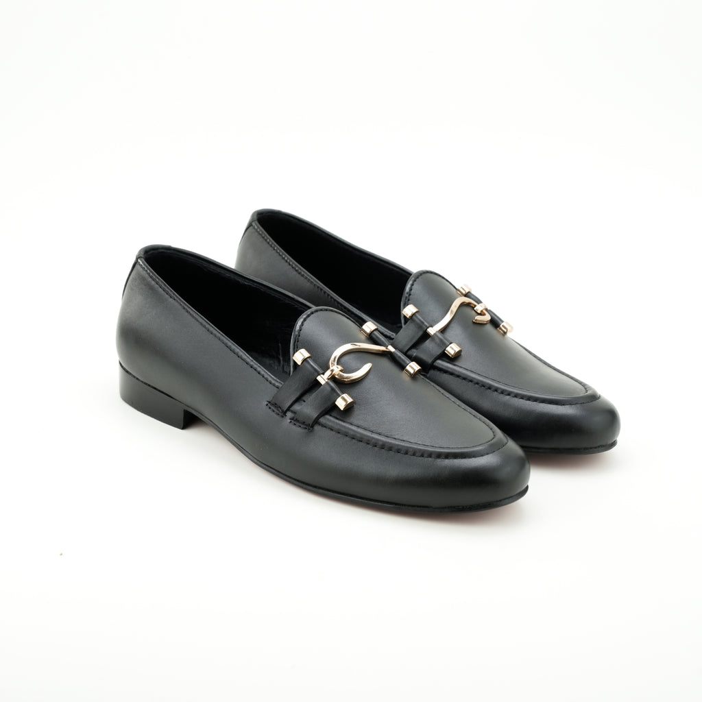 Black Shiny Leather Mocassin Semi Formal Humayun Alamgir